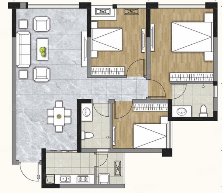 【10图】满两年,现代流行精装,品牌家具家电,户型正气,远达御景-自贡