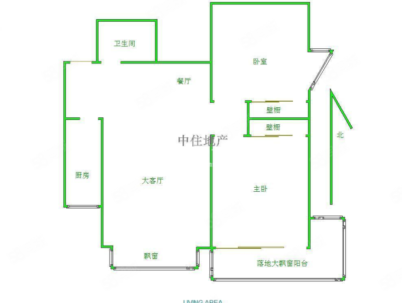 鲁能康桥2室2厅1卫95.36㎡南北125万