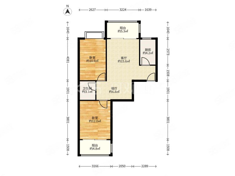 两园区安置房2室2厅1卫76㎡南北45万