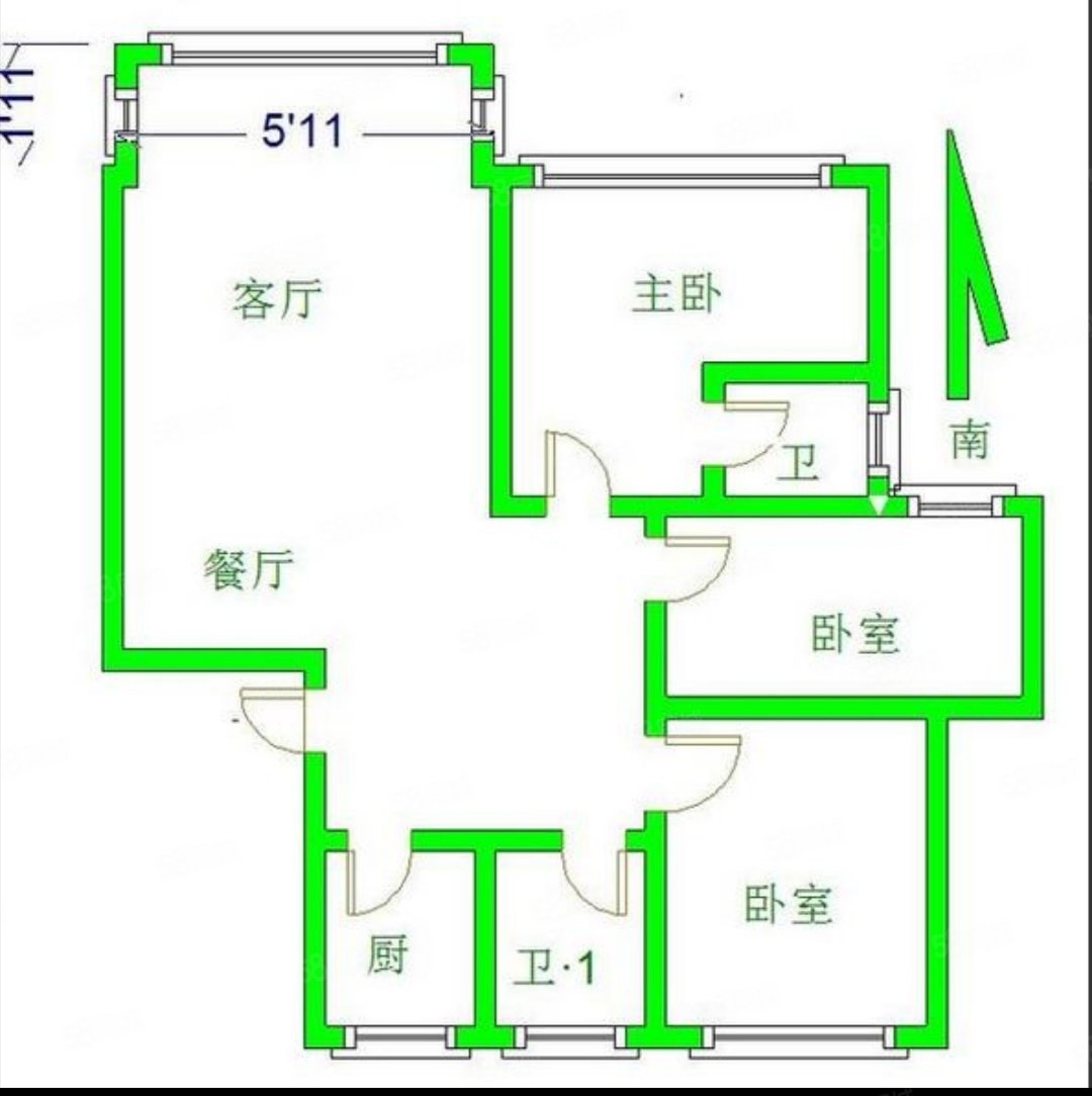 悦海兰亭3室2厅2卫129㎡南北99万