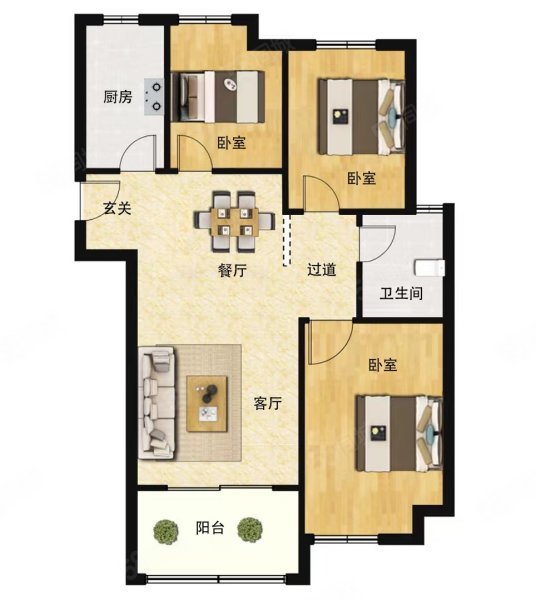 安徽合肥滨湖新区万达文旅城万达文旅新城(临湖苑A区)南北方向3室2厅1卫95.19㎡总价230万