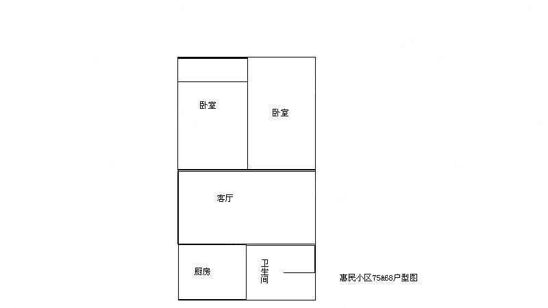 惠民花园小区2室2厅1卫75㎡南北35万