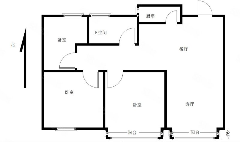 塞纳波斐3室2厅1卫98㎡南北75万