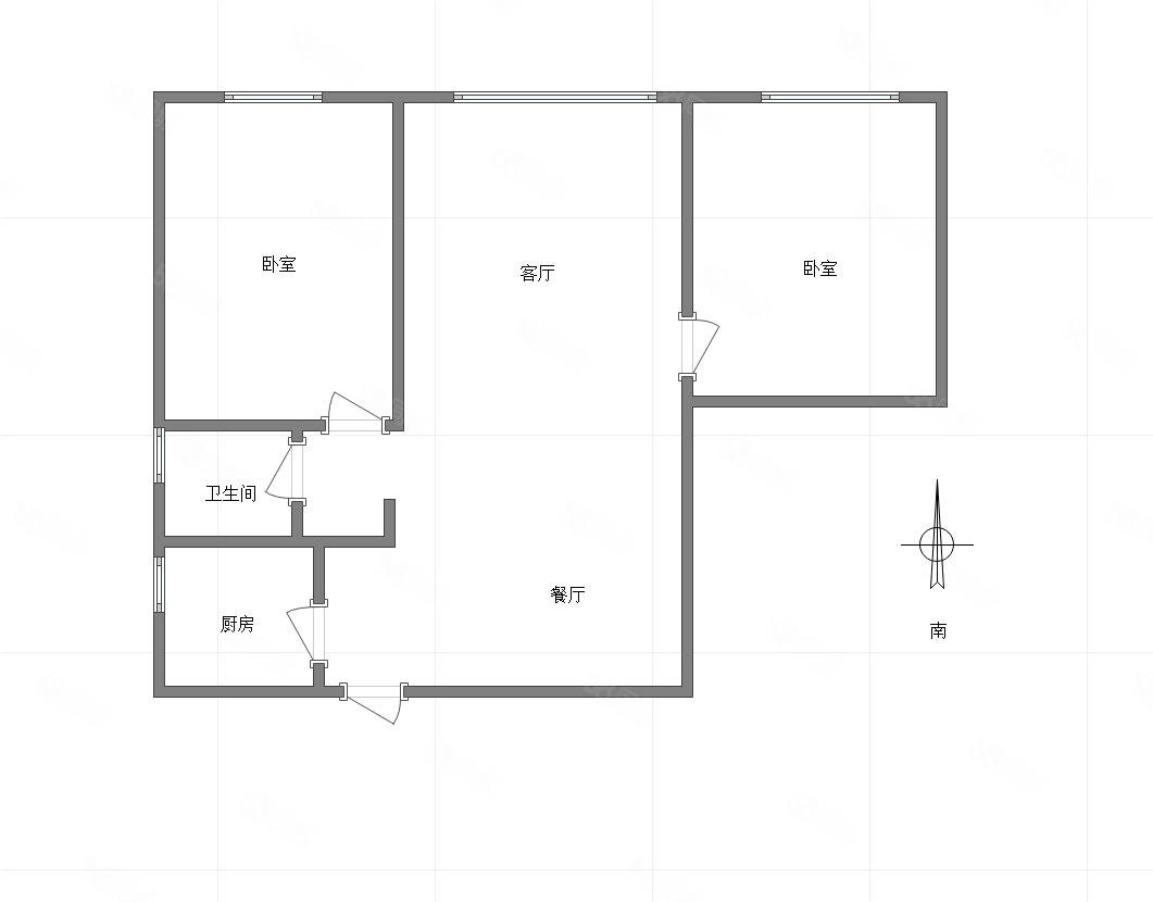 嘉陵一村2室2厅1卫88㎡南北75万