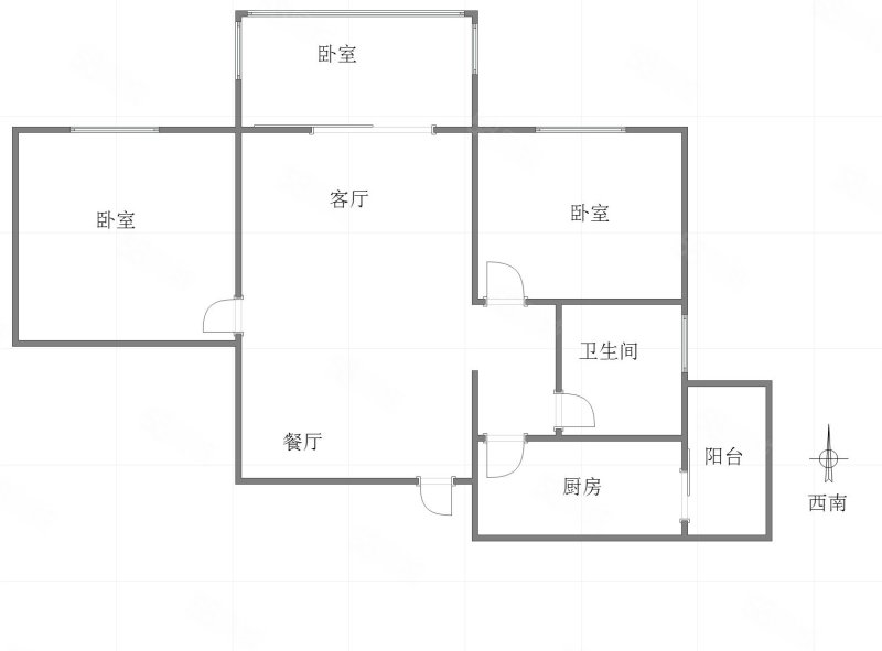 万达广场锋邸2室1厅1卫84㎡南115万