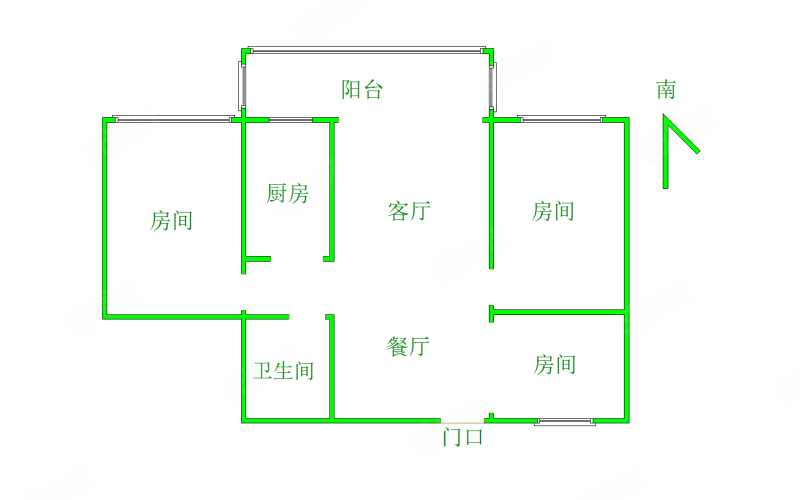 翠怡大厦3室2厅1卫91.95㎡南650万