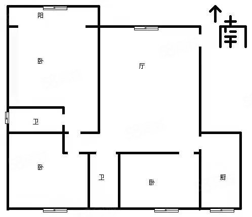 风雅颂天骄学府(北区)3室2厅1卫125㎡南北55万