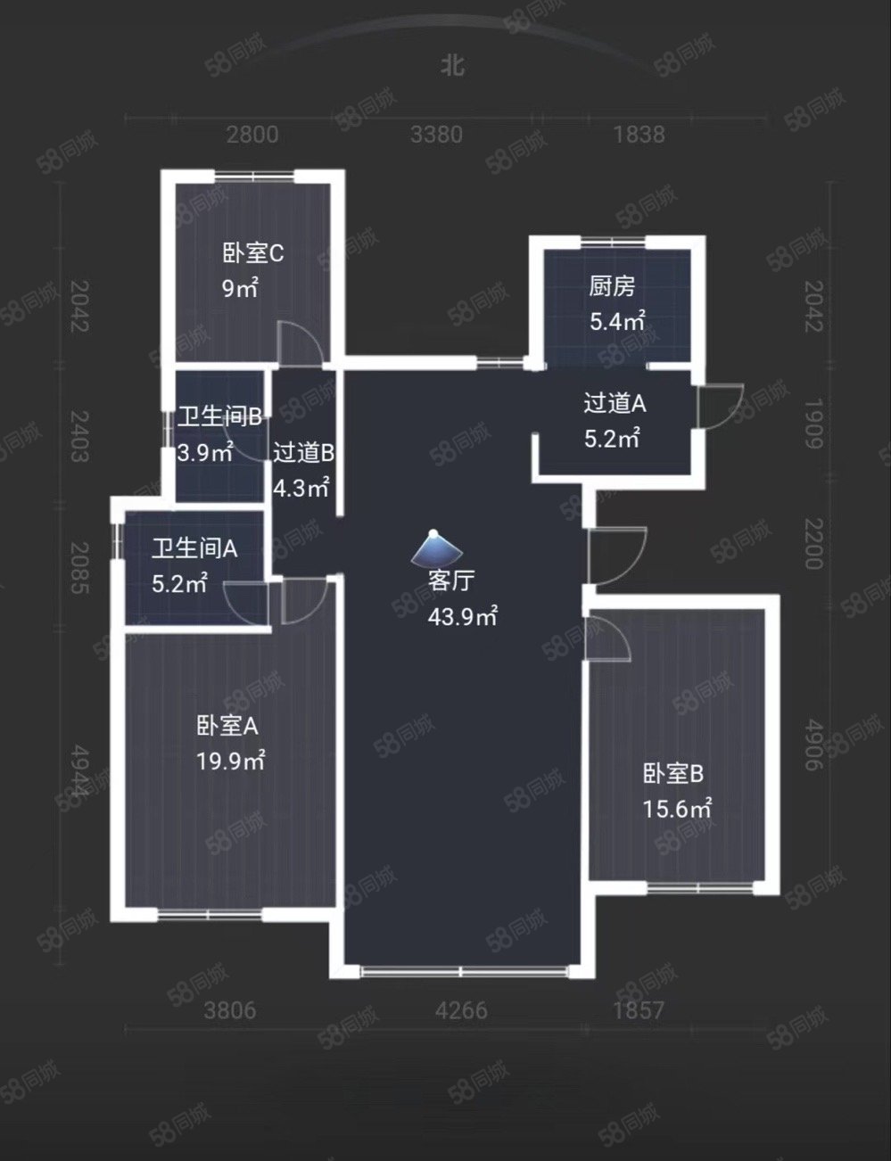 毛坯大三居,南北通透,小高层,小区环境优美,民生兴庆府二号院-银川58