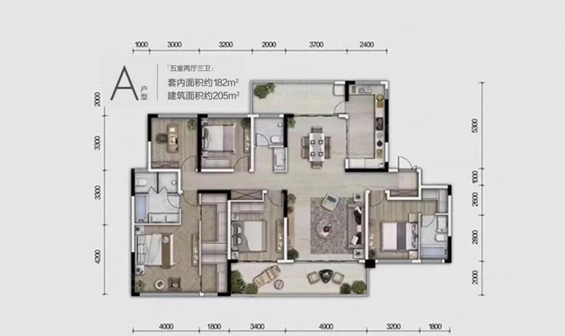 泰城公馆5室2厅2卫138.92㎡南北67万