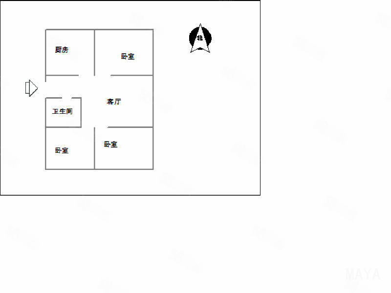 南流路318号小区3室1厅1卫77㎡南52万