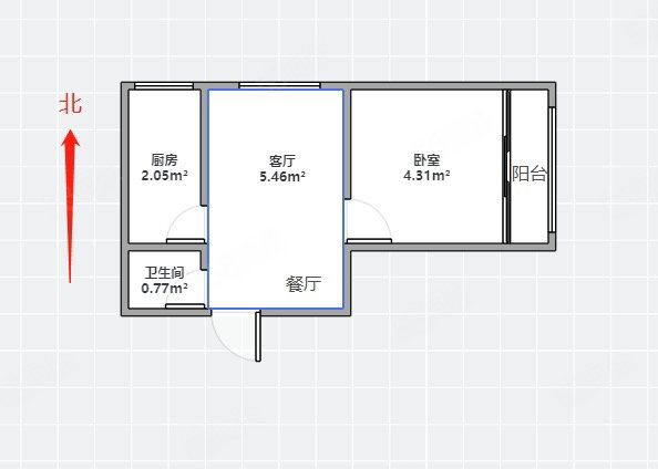 隆兴宜居1室2厅1卫47㎡南北41.8万