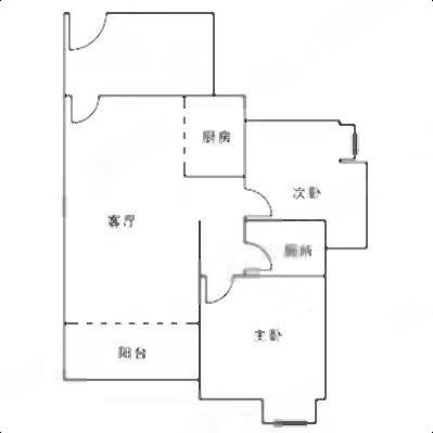 龙惠花苑(三期)3室2厅1卫85㎡南北75万