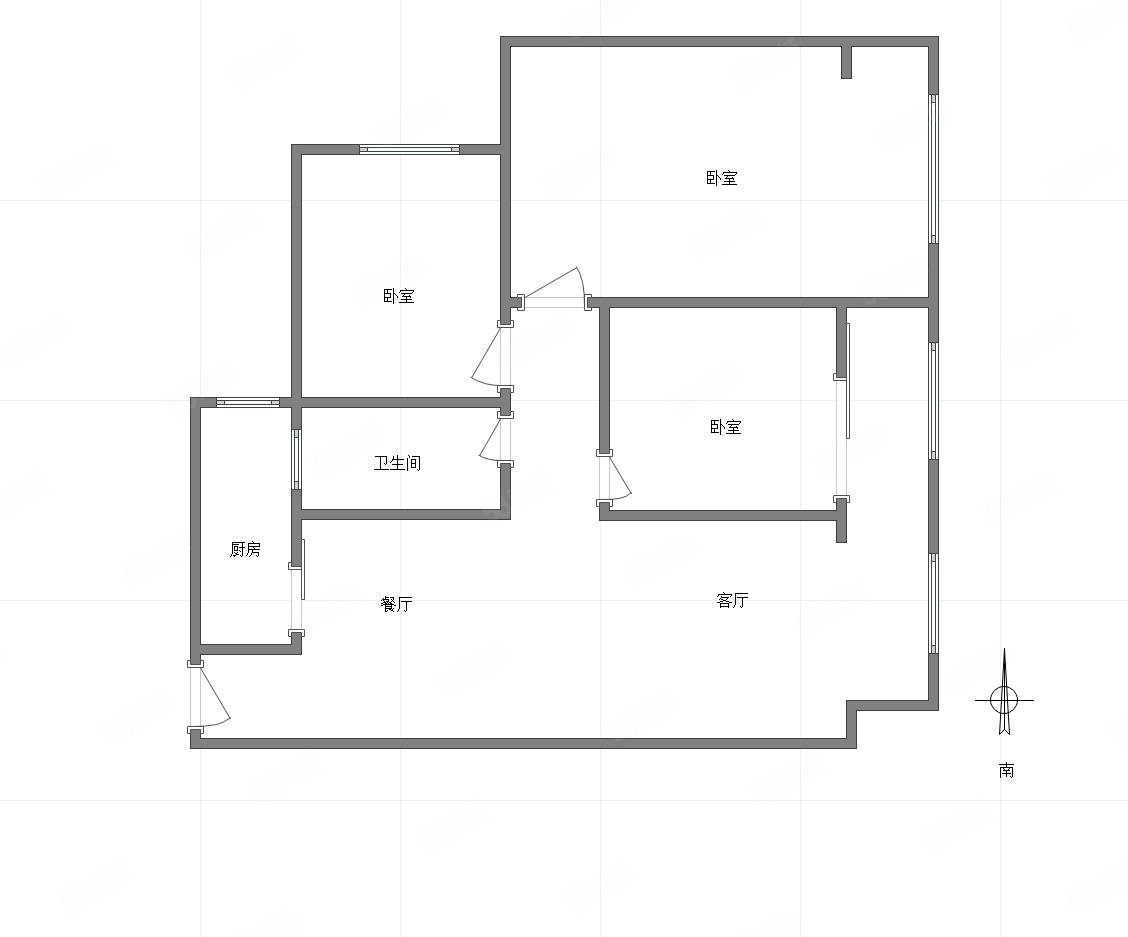 中建瑜和城二期(建林路467号)3室2厅1卫93㎡南115万
