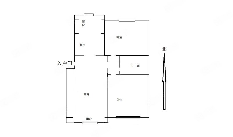 檀城(东区)2室2厅1卫86.78㎡南北140万