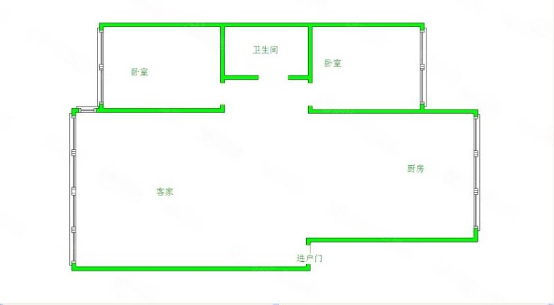 兴佳城市公馆2室1厅1卫106㎡南北64.5万