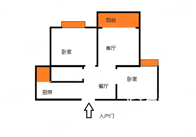 聚龙小镇陶然居2室1厅1卫86.52㎡南47万