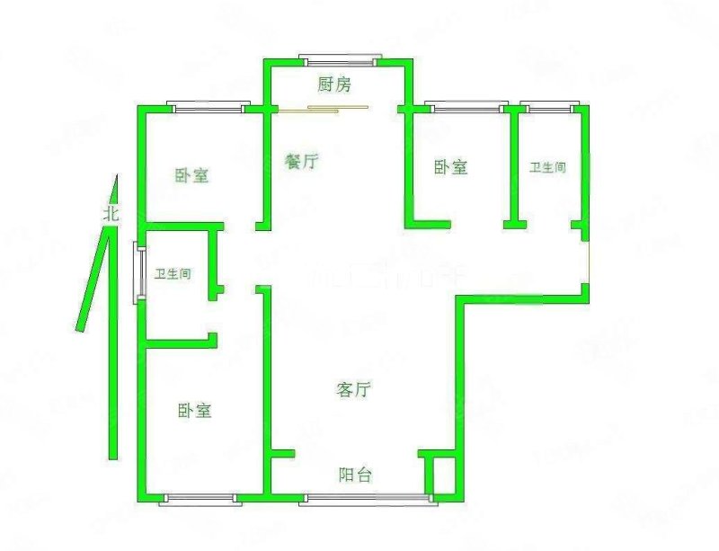 青海汇通健康二号3室2厅1卫129㎡南北107万