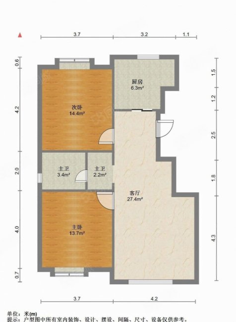 金宝花园(北区)2室1厅1卫95㎡南北265万