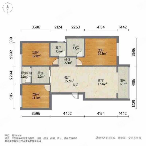 寅生杜鹃花园3室2厅0卫134.26㎡西北200万