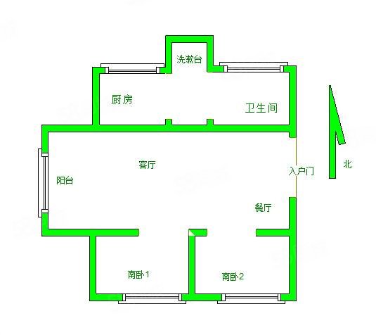 新城嘉苑2室2厅2卫108㎡南北59万