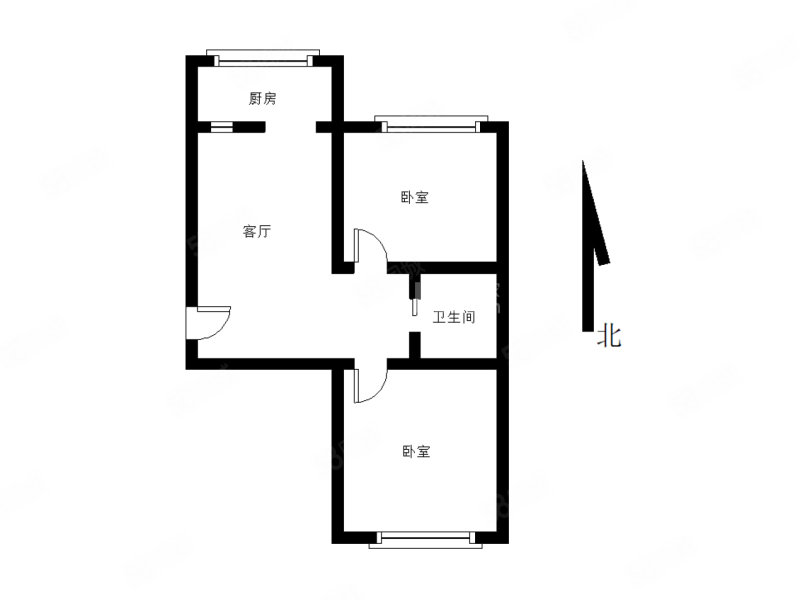 阳光嘉苑2室1厅1卫64.1㎡南北46万