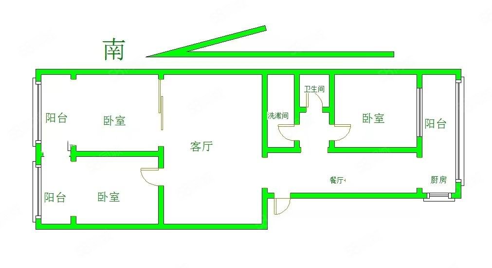 高塔小区(南区)3室2厅2卫115.67㎡南北220万