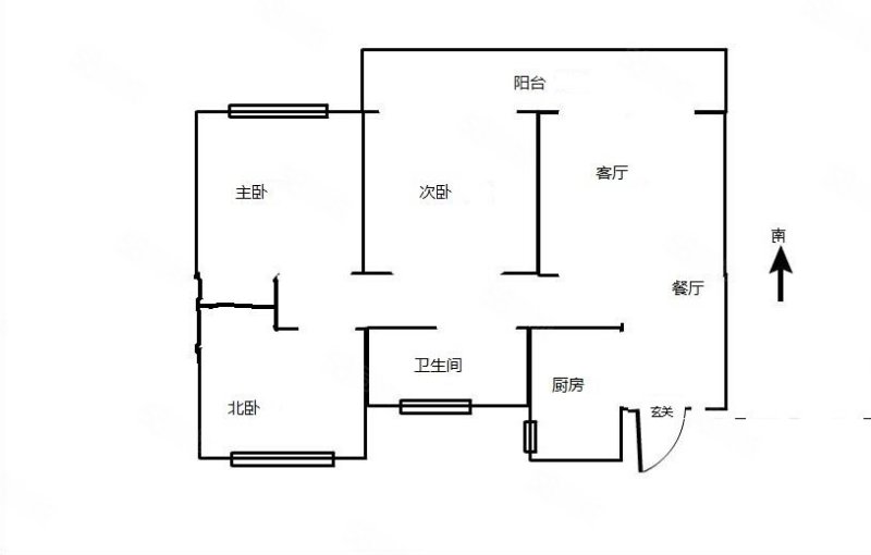 阜阳融创城3室2厅1卫100.11㎡南北90万