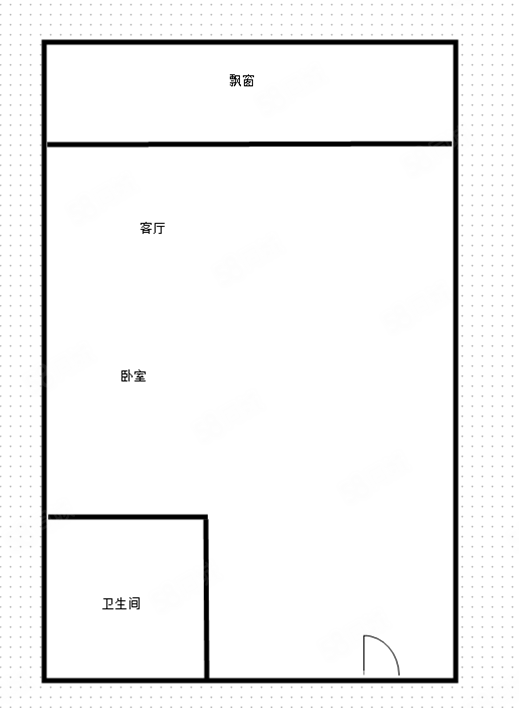 利海亚洲国际1室0厅1卫37.21㎡南北50万