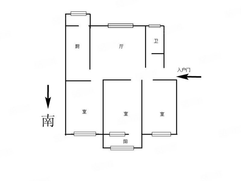 教育局家属院3室2厅1卫80.25㎡南北80万