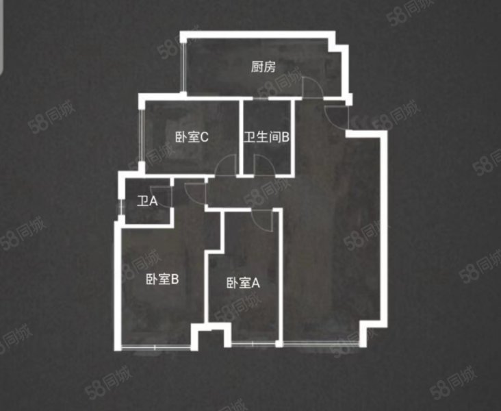 戛纳湾金棕榈3室2厅2卫88㎡南北172万