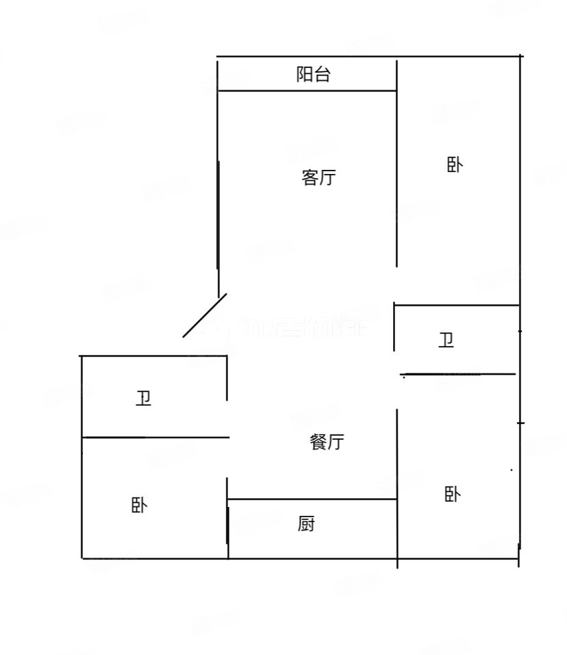 滨河广场3室2厅2卫145㎡南北123万