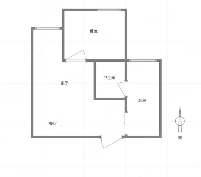 华仁万有广场2室2厅1卫54㎡南北47万