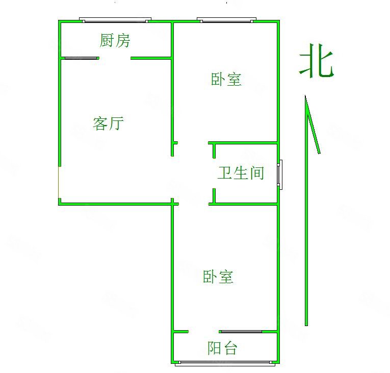 新市区医院宿舍2室1厅1卫74㎡南北46万