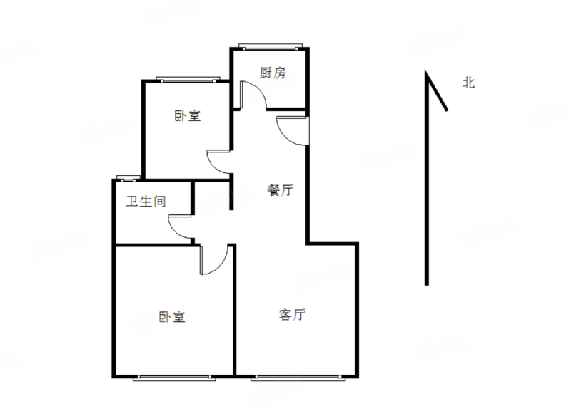 城明别苑2室2厅1卫91.68㎡南北106万