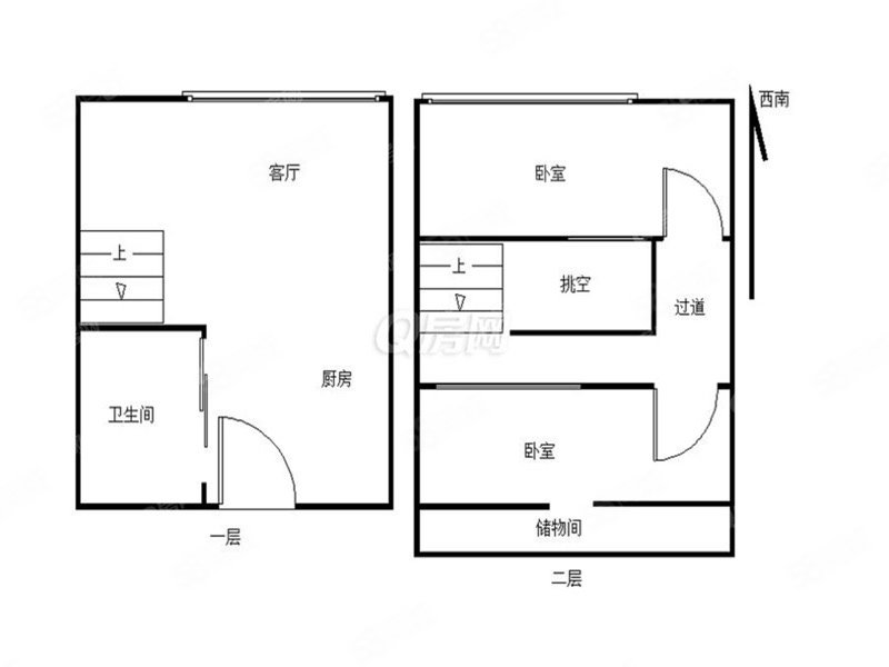 龙光玖钻2室2厅2卫52.93㎡西南210万