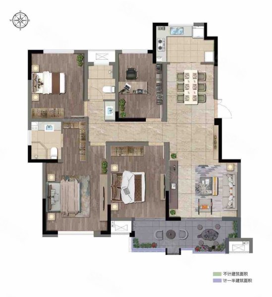 丰盛名望府4室2厅2卫138㎡南北149.8万