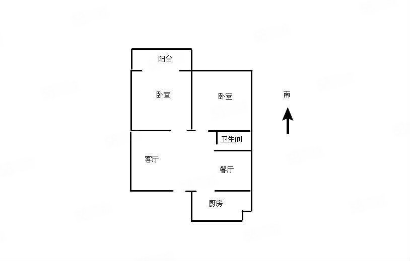 同城花园2室2厅1卫89.35㎡南129万