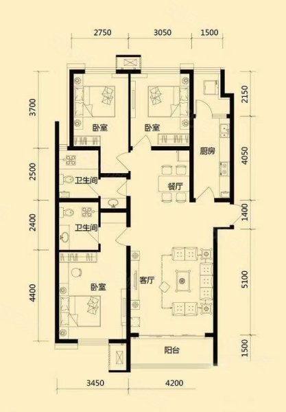 仁山公园3室2厅2卫118㎡南北36.8万