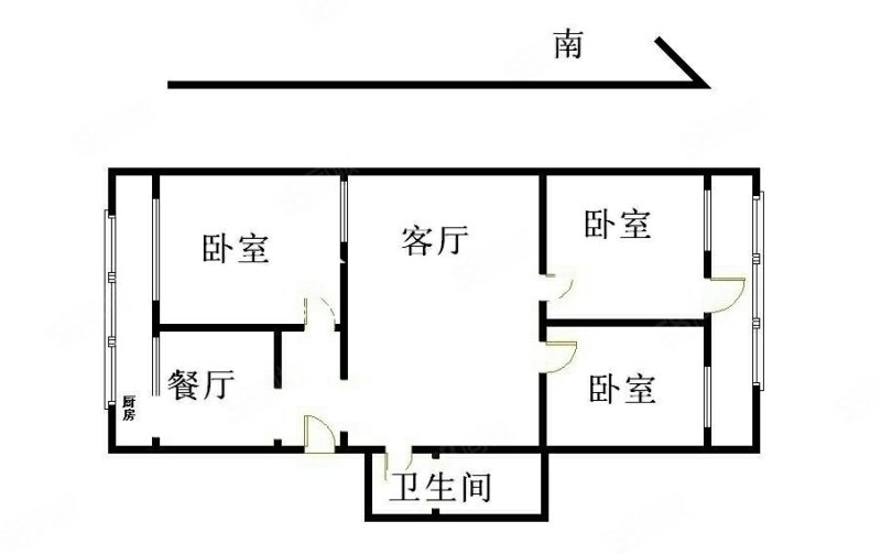 仁合温泉家园3室2厅1卫101.25㎡南北141万