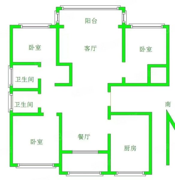 崛起尚合府3室2厅2卫125.6㎡南北65万