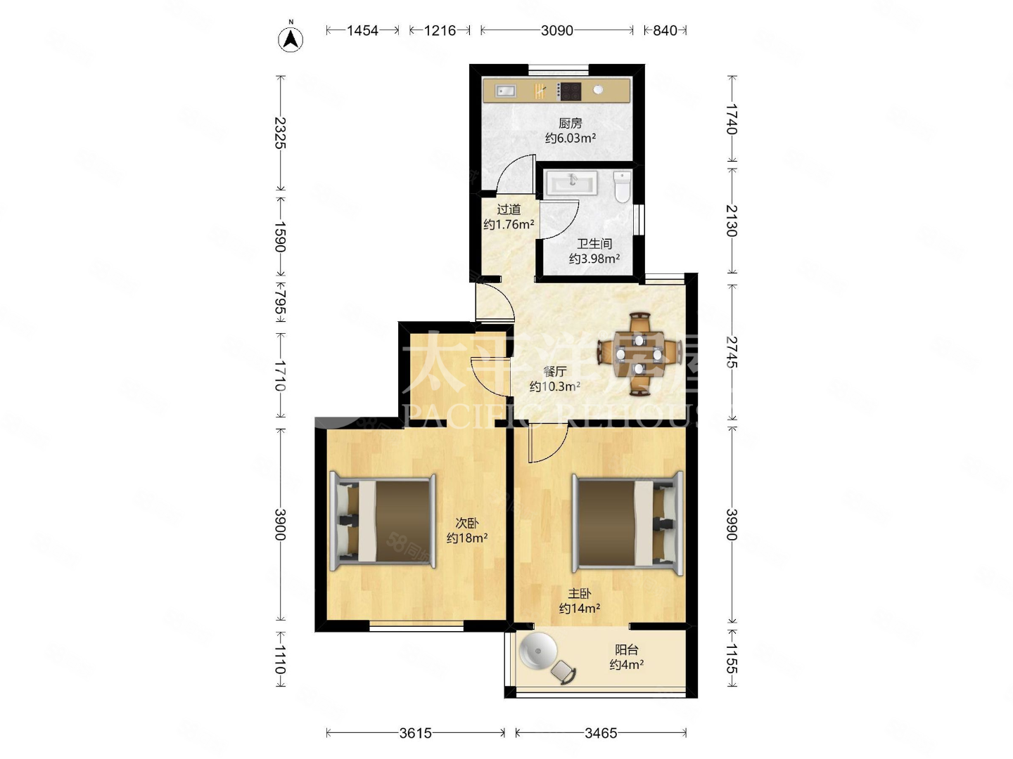 龙柏四村2室1厅1卫68.98㎡南380万