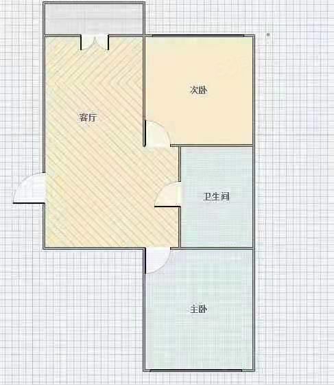 鸿福家园1室1厅1卫44.7㎡南16.8万