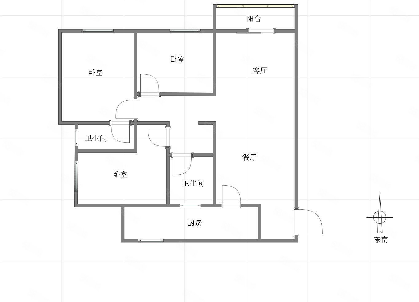 金悦锦城3室2厅1卫98㎡南北110万