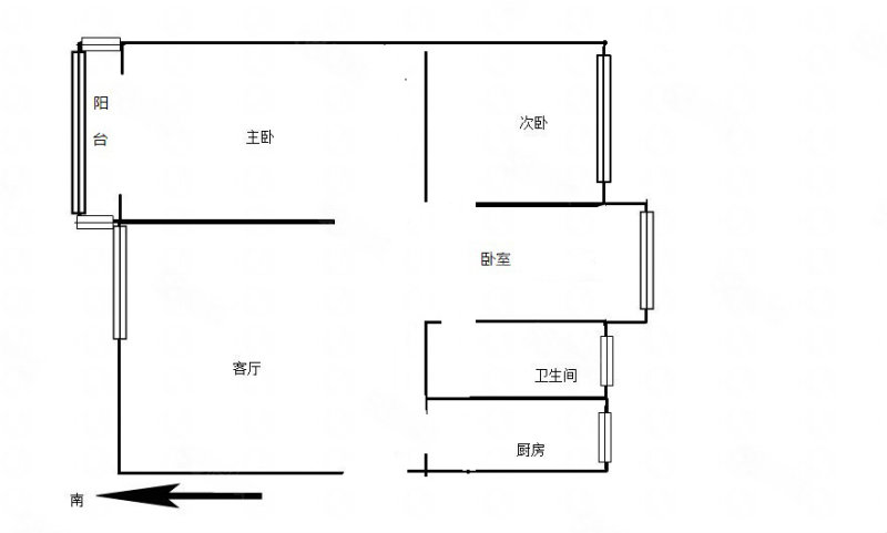 诗景颂苑3室1厅1卫93.96㎡南北235万