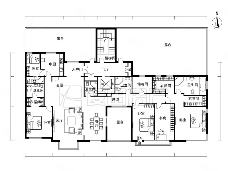 招商嘉铭珑原4室2厅4卫292.92㎡南北2750万