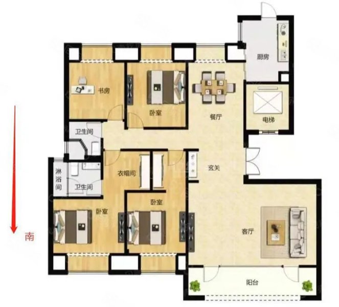 融创观澜府4室2厅2卫165㎡南北240万