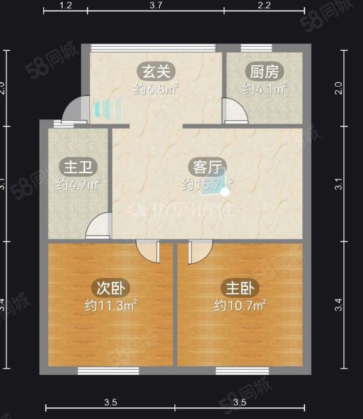 金鑫苑小区2室2厅1卫73㎡南北39万