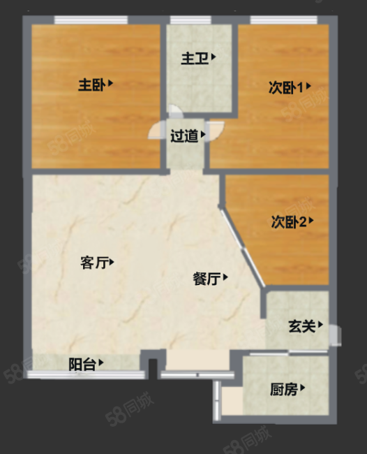 珠江花城3室2厅1卫84㎡南395万