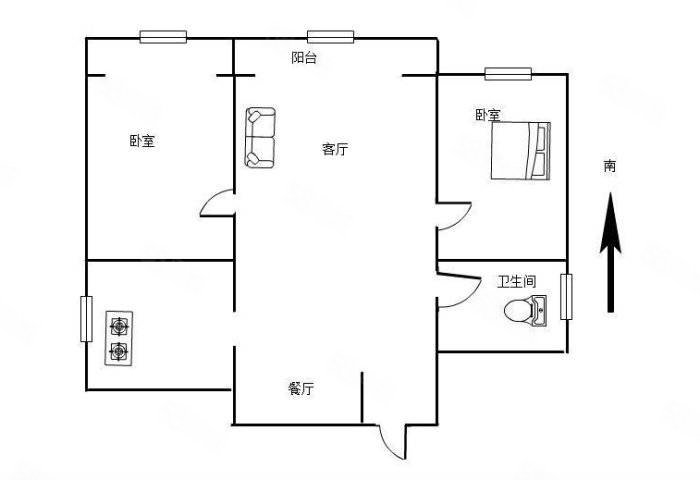 瑶湖苑2室2厅1卫88㎡南北33.8万