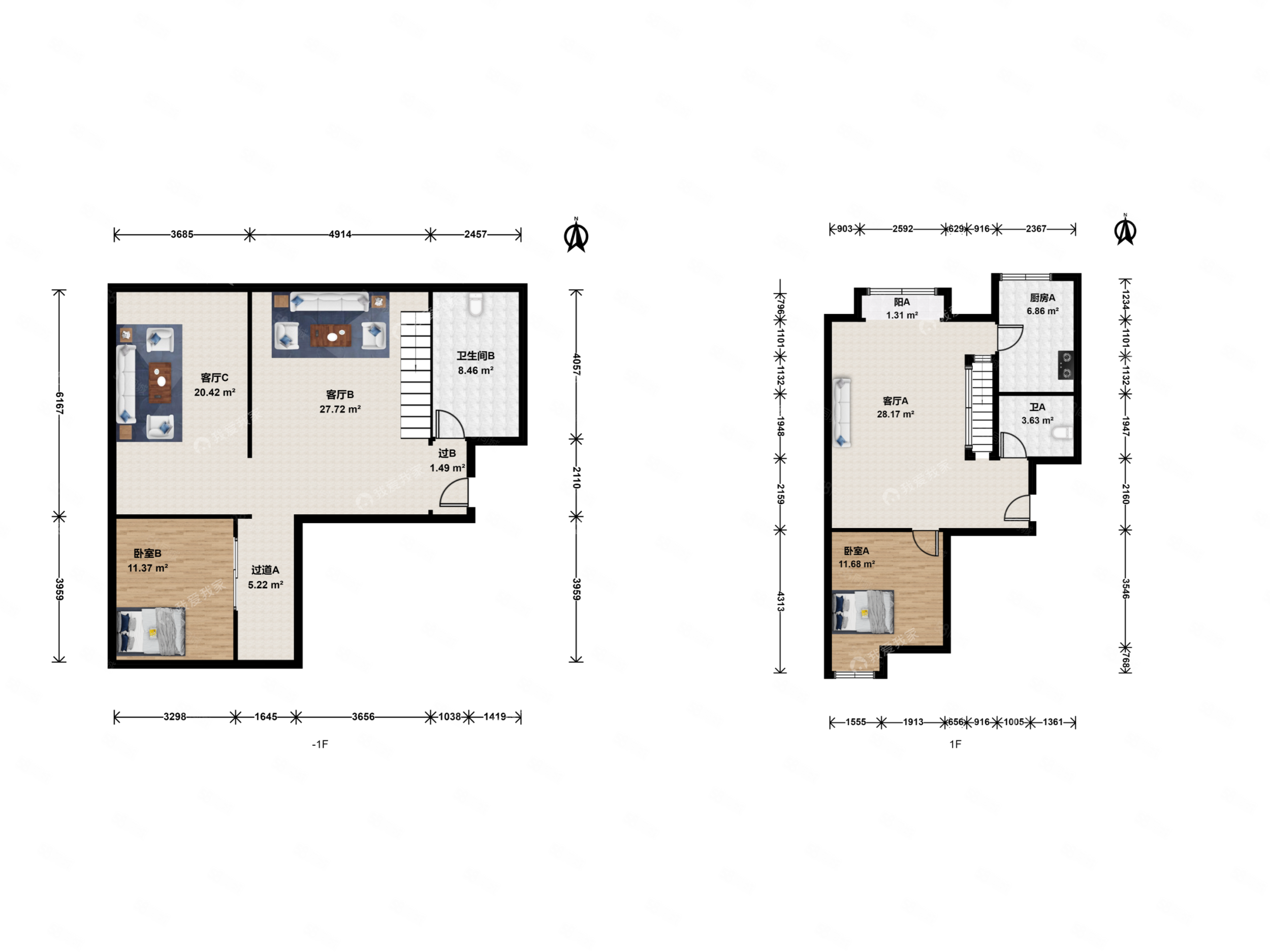 華美橡樹嶺2室3廳2衛(wèi)65.2㎡南北309萬